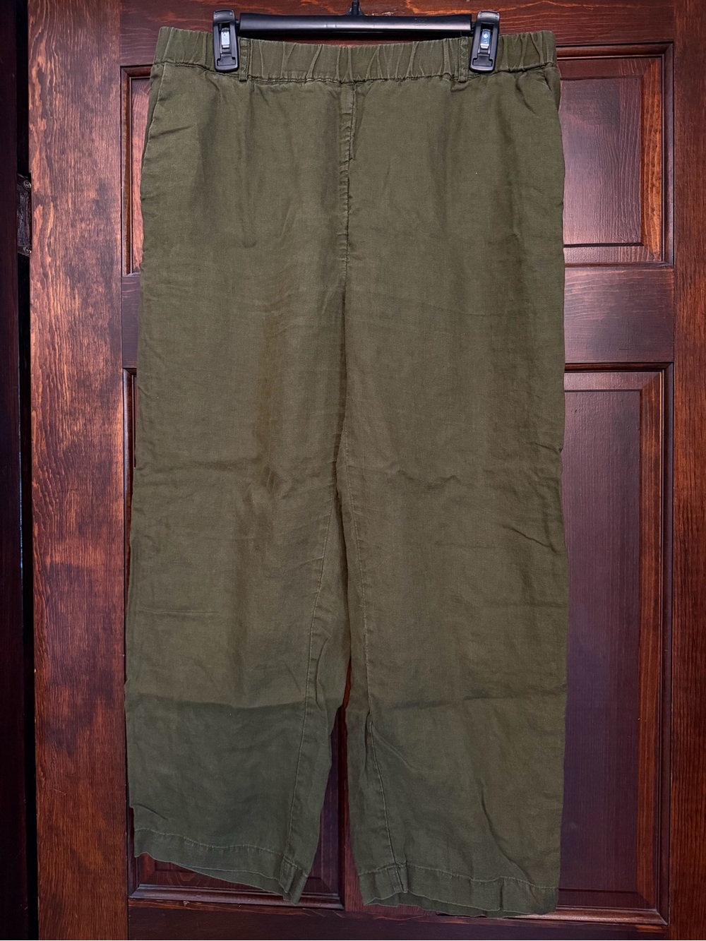 Quince Women’s Size Large Extra Large Martini Olive Green European Linen Pants